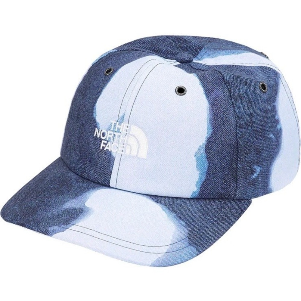 Supreme The North Face Bleached Denim Print 6 Panel Indigo One Size Unisex NWT